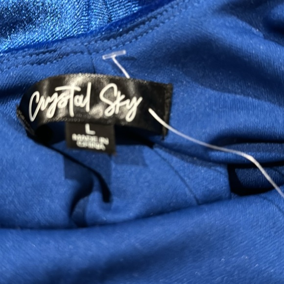 NWT. Royal Blue Velvet and silver sparkling strap cocktail dress - Picture 10 of 10